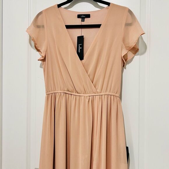 Lulus Women's Lost in the Moment Maxi Dress Blush Pink Wedding Bridesmaid Sz. XS - Picture 4 of 13